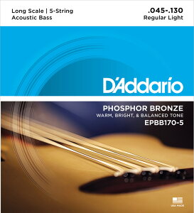 D'Addario 45-130 EPBB170-5 Phosphor Bronze Acoustic Bass Vi 5AR[XeBbNx[Xp[__I][tHXt@[uY][x[X,string]