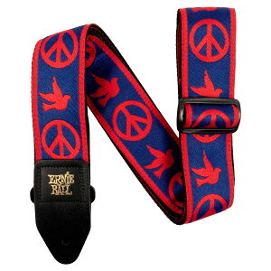 ERNIE BALL RED AND BLUE PEACE LOVE DOVE JACQUARD STRAP #P04698 �M�^�[�X�g���b�v[�A�[�j�[�{�[��][�W���J�[�h�D][Guitar Strap][�M�^�[/�x�[�X�p]