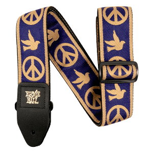 ERNIE BALL NAVY BLUE AND BEIGE PEACE LOVE DOVE JACQUARD STRAP #P04699 �M�^�[�X�g���b�v[�A�[�j�[�{�[��][�W���J�[�h�D][Guitar Strap][�M�^�[/�x�[�X�p]
