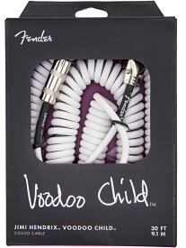 Fender Jimi Hendrix Voodoo Child Cable ホワイト ストレート型－L型 新品[フェンダー][ジミヘンドリックス][1/4インチプラグ,Instrument Cable][White,白][SL,S/L,LS,L/S][楽器用ケーブル,Guitar,Bass,ギター,ベース][シールド]