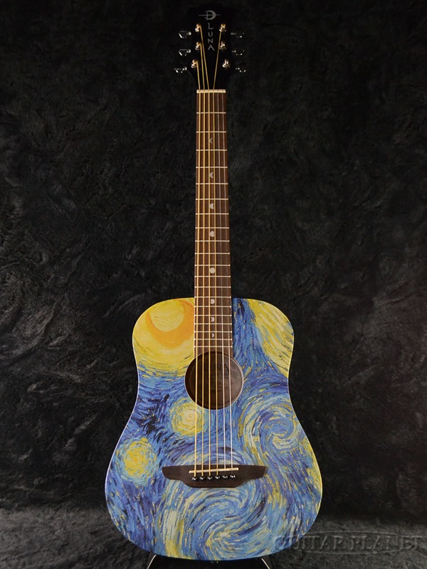 Luna Guitars Safari Starry Night 新品  トラベルギター[ルナギターズ][ゴッホ,星月夜][Blue,ブルー,青][Mini Guitar,ミニギター][Acoustic  Guitar,アコースティックギター] | ギタープラネット