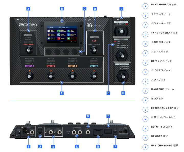 楽天市場】ZOOM B6 - Multi-Effects Processor 新品 ベース用マルチ 
