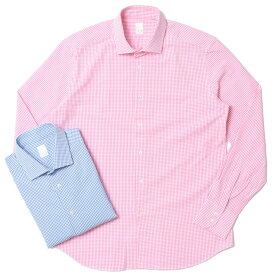 【40%OFF】CIT LUXURY（チットラグジュアリー）ウォッシュド コットン サッカー ギンガム ワイドカラーシャツ　TOKIO SEERSUCKER GGM-CHK　31041002054