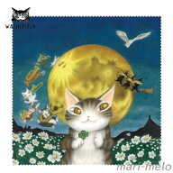 【 土日祝も発送！】 ダヤン わちふぃーるど ダヤングッズ 猫 眼鏡拭き 7つ の つき の 夜 猫 ねこ ネコ …