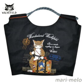 【 土日祝も発送！】 ダヤン わちふぃーるど ダヤングッズ 刺繍 トート トラベル・黒 ロンドン 青 猫 ねこ ネコ グッズ 猫のダヤン dayan 公式 猫好き かわいい キャラクター 25G