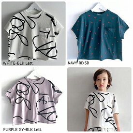 ☆2024春夏【franky grow/フランキーグロウ】【24SCS-471】FRG+SB POCKET PLAIN STITCH TEE/FRG+SBポケットプレーンステッチティー(90~150)トップス/Tシャツ/半袖/キッズ/ジュニア/レディース