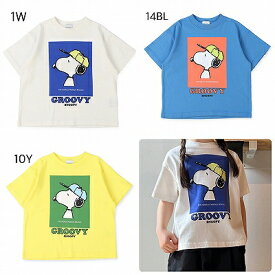 ☆2024春夏【GROOVY COLORS/グルーヴィーカラーズ】【31642471】テンジク SNOOPY BASEBALL TEE(90～160)トップス/Tシャツ/カットソー/半袖/スヌーピー/ベビー/キッズ/ジュニア/レディース