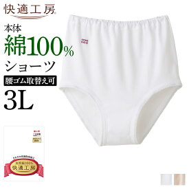 3L グンゼ 快適工房 綿100％ ショーツ レディース 婦人 やわらか 綿 パンツ 大きいサイズ 定番 高齢者 70代 80代 90代 シニア パンティ 下着 肌着 コットン インナー 婦人 シンプル ロングセラー 女性下着 GUNZE KQ3070