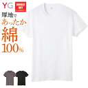 グンゼ 半袖 丸首 肌着 メンズ 秋冬 あったかインナーシャツ 保温 抗菌 吸水 コットン 冬 綿 下着 肌着 クルーネック ベーシック 防寒 寒さ対策 YG ダブルホット YV0713V M-LL