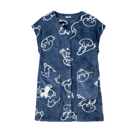 【SALE】グンゼ ルーム レディース ルームウェア ベスト フリース てらおかなつみ柄 たれみみ 犬 前あき ポケット付き 暖かい 秋冬 冬 防寒 保温 ボア もこもこ ふわふわ 冷え対策 在宅 テレワーク ウチコレ AUY982 M L