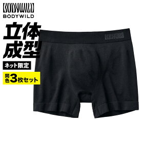 【まとめ買い割引】グンゼ ボディワイルド ボクサーパンツ 3枚組 メンズ 立体成型 綿混 シームレス 前とじ 男性 紳士 下着 ボクサー パンツ アンダーウェア おしゃれ ストレッチ 楽 フィット 3P 年間 BODYWILD ボディーワイルド GUNZE M L LL BWS851A bws851st