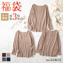 福袋 2026年 グンゼ あったかインナー 冬 綿100% 長袖 3枚セット 裏起毛 日本製 保温 防寒 保湿加工 GUNZE theGUNZE FK26L006 M L LL