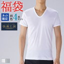 福袋 2026年 グンゼ 半袖 インナー メンズ オールシーズン 綿100% 4枚セット U首 Uネック 肌着 快適工房 GUNZE FK26M010 M L LL