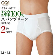 グンゼ GQ-1 スパン ブリーフ 前開き メンズ 綿100% 男性用 パンツ 下着 肌着 無地 フライス 2枚組 GUNZE…