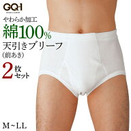 グンゼ GQ-1 天引き ブリーフ 前開き メンズ 綿100% 男性用 パンツ 下着 肌着 無地 フライス 2枚組 GUNZE…