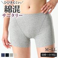 グンゼ サニタリーショーツ レディース 綿混 生理用ショーツ 羽根つき対応 コットン混 一分丈 ボクサーパ…