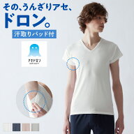 グンゼ アセドロン 半袖 Vネック 汗取りパッド付 インナーシャツ メンズ V首 汗対策 吸汗 速乾 汗ムレ 汗…