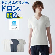 【期間限定！送料無料！2枚セット】グンゼ アセドロン 半袖 Vネック メンズ 夏 秋 冬 吸汗速乾 速乾 涼し…