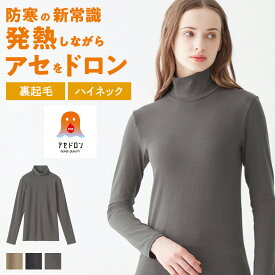 グンゼ ファイヤーアセドロン 長袖 ハイネック レディース 秋冬 あったかインナー 汗冷え防止 吸湿性 放湿性 通気性 ムレ 肌離れ 女性 婦人 下着 肌着 発熱 インナー 暖かい 厚手 中厚 汗対策 楽 寒暖差 シンプル 定番 GUNZE MH0045P M L LL