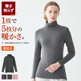 ≪首まであったか寒さ知らず≫ グンゼ あったかインナー ハイネック 長袖 レディース 冬 冬用 暖かい 吸湿発熱 裏起毛 厚手 防寒 保温 ヒートインナー 冬インナー ムレにくい 伸びる 動きやすい 下着 M L LL ホットマジック HOTMAGIC GUNZE MH5645N