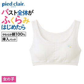 グンゼ ハーフトップブラ キッズ ガールズ 女の子 ジュニア 年間 肌着 下着 インナー 綿100％ スクール 学校用 制服 小学生 中学生 はじめてのブラ 白 ホワイト かわいい ピエクレール PDF9370 PDF9375 PDF9380 PDF930EC 140 150 160