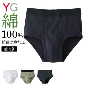 グンゼ YG スタンダードブリーフ メンズ オールシーズン 綿100% 抗菌防臭 洗濯耐久性 白 ホワイト 黒 ブラック 下着 パンツ 肌着 前あき YG ワイジー GUNZE YVP030A M L LL