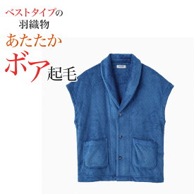 グンゼこだわりパジャマ 羽織物 メンズ ボア 起毛 ベスト ダイヤ柄 秋冬 紳士 あたたか 寝巻 寝間着 GUNZE グンゼ M〜L SK4515