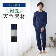 グンゼ ルームウェア メンズ 長袖 夏 綿 コットン 天竺 長パンツ ウエストゴム 薄手 春 セットアップ 上…