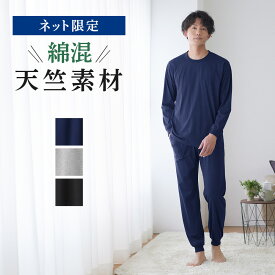 グンゼ ルームウェア メンズ 長袖 夏 綿 コットン 天竺 長パンツ ウエストゴム 薄手 春 セットアップ 上下セット 部屋着 紳士 男性 GUNZE S M L LL TH2044