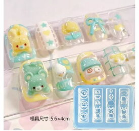 シリコンモールド シリコン 立体 くま ベアー うさぎ ウサギ 猫 ネコ 動物 モールド 立体シリコンモールド セルフネイル 立体 3Dネイル 3D アート モールド ジェルネイル ネイル レジン アクセサリー 簡単 シリコン型 モールド型 かわいい 可愛い ニューアイテム