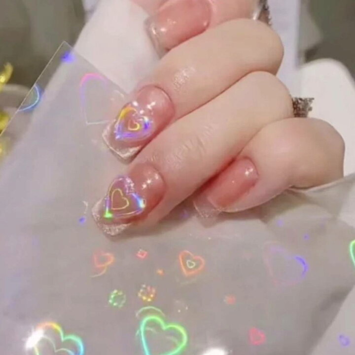 楽天市場 ネイル ホログラムビームステッカー １枚入り ハート ホロハートシール ネイルシール レジン トレカデコ デコレーション ホログラム クリアシール 量産系 量産 デコ ハンドメイド 趣味 大人 可愛い ホロ キラキラ ホログラムシート お家時間 Gurand Blue 夢工房