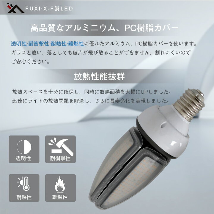 楽天市場】LED水銀灯 LEDコーンライト E39 口金 60w コーン型水銀灯 