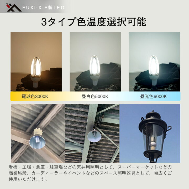 楽天市場】LED水銀灯 LEDコーンライト E39 口金 60w コーン型水銀灯 