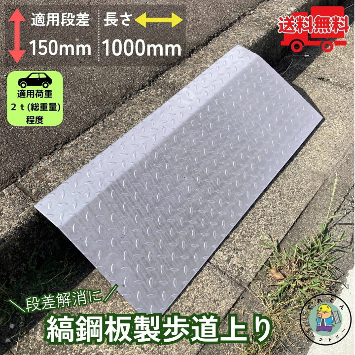 楽天市場】歩道上り スロープ 段差解消 HSL-1000-15 適用段差15cm 耐 
