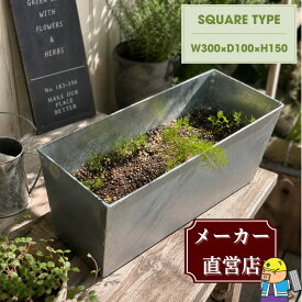 ★期間限定ポイント2倍★プランター スクエア スチール製 幅300×奥行100×高さ150mm 軽量 おしゃれ 植木鉢 園芸 ガーデニング 家庭菜園 野菜 花 HPY-300 法山本店