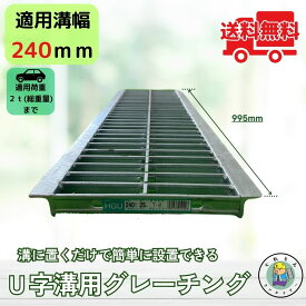 グレーチング U字溝 HGU-240-25 溝幅240mm用 乗用車荷重 規格 T-2 溝 蓋 側溝 普及型 並目 法山本店