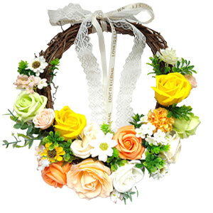 ソープフラワー 誕生日プレゼント 発表会 誕生日 プレゼント ギフト リース 花 花束 誕生祝 友達 友人 先輩 フラワーリース クリスマスリース ソープフラワーリース ナチュラルリース フラ