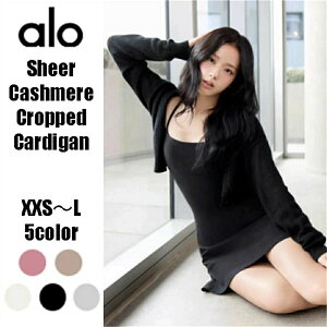 �y SALE10%OFF�z�� alo yoga ���č���蒼�A�� NEW Sheer Cashmere Cropped Cardigan �V�A�[ �J�V�~�� �N���b�v�h �J�[�f�B�K�� ���� �u���b�N�s���N �W�X���p JISOO BLACKPINK ���f�B�[�X �X�|�[�c�E�F�A �g���[