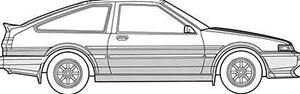 1/24 峠シリーズ No.3 EX-1 トヨタ ハチロクトレノ AE86(カーボンボンネットデカール付き) 組み立て式プラモデル