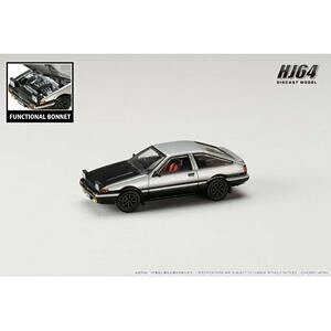 1/64 TOYOTA SPRINTER TRUENO GT-APEX AE86 JDM Style �J�[�{���{���l�b�g �V���o�[/�u���b�N HJ641052BSB �����i�~�j�J�[