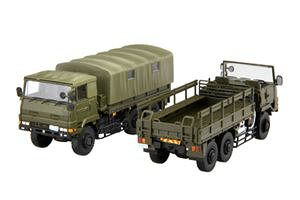 1/72 陸上自衛隊 3 1/2tトラック (2両セット) ML22 組み立て式プラモデル