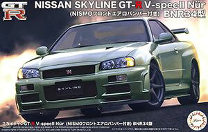1/24 �X�J�C���C��GT-R V-specII Nur (NISMO�t�����g�G�A���o���p�[�t��) BNR34�^ ID285 �g�ݗ��Ď��v�����f��