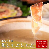 【送料無料】 黒さつま鶏 しゃぶしゃぶセット （4〜5人前） 黒薩摩鶏 しゃぶしゃぶ 鶏肉しゃぶしゃぶ 鶏…