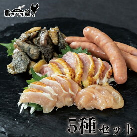 【送料無料】 黒さつま鶏 5種セット お肉 鶏肉 鳥肉 鳥刺し 鶏刺し お刺身 刺身 地鶏 炭火焼き ソーセージ ウインナー 炊き込みご飯の素 はらみ ハラミ おつまみ 鹿児島 ご当地 お取り寄せ グルメ 特産品 産地直送 敬老の日 敬老 ギフト プレゼント 肉 ギフト 真栄ファーム