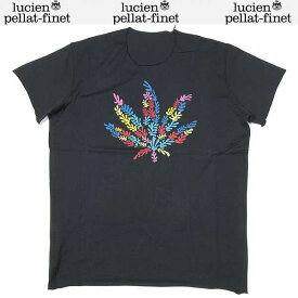 ルシアンペラフィネ lucien pellat-finet メンズ トップス Tシャツ 半袖 ロゴ マルチカラーヘンプロゴプリントTシャツ ブラック 色違い(ホワイト)あり EVH1084 13S (R75600)【送料無料】【smtb-TK】