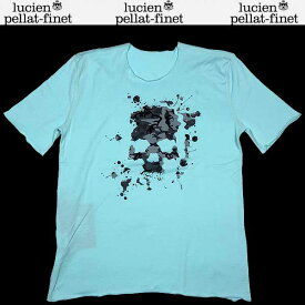 ルシアンペラフィネ lucien pellat-finet レディース トップス Tシャツ 半袖 ロゴ スモッグカモ柄スカルロゴプリント付Tシャツ ターコイズブルー EVF1303 13S (R58800)【送料無料】【smtb-TK】