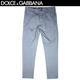 ドルチェ＆ガッバーナ DOLCE&GABBANA メンズ パンツ ボトムス コットンパンツ チノパンツ ウォッシュ加工ストレートコットンパンツ グレー 灰色 G32HAX G8L23 N0700 13S (R49800)【送料無料】【smtb-TK】