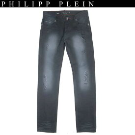 フィリッププレイン PHILIPP PLEIN メンズ パンツ ボトムス ジーンズ ジーパン ロゴ クラッシュ加工・リベット/ボタン部分スカル・バックポケットスカルロゴ付デニム "jungle bird" ブラック 黒 WP13 HM570012 02BC 13A【送料無料】【smtb-TK】