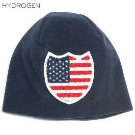 ハイドロゲン HYDROGEN メンズ 帽子 ニット帽 ユニセックス可 アメリカ国旗ワッペン付パイル地ニット帽 紺 138013 BLUENAVY 278 13A　(R12600)