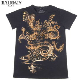 バルマン BALMAIN メンズ トップス Tシャツ 半袖 ロゴ フェニックス/ドラゴンプリントTシャツ ブラック W3HJ60 1I131 1761 13A (R51800) 【送料無料】【smtb-TK】